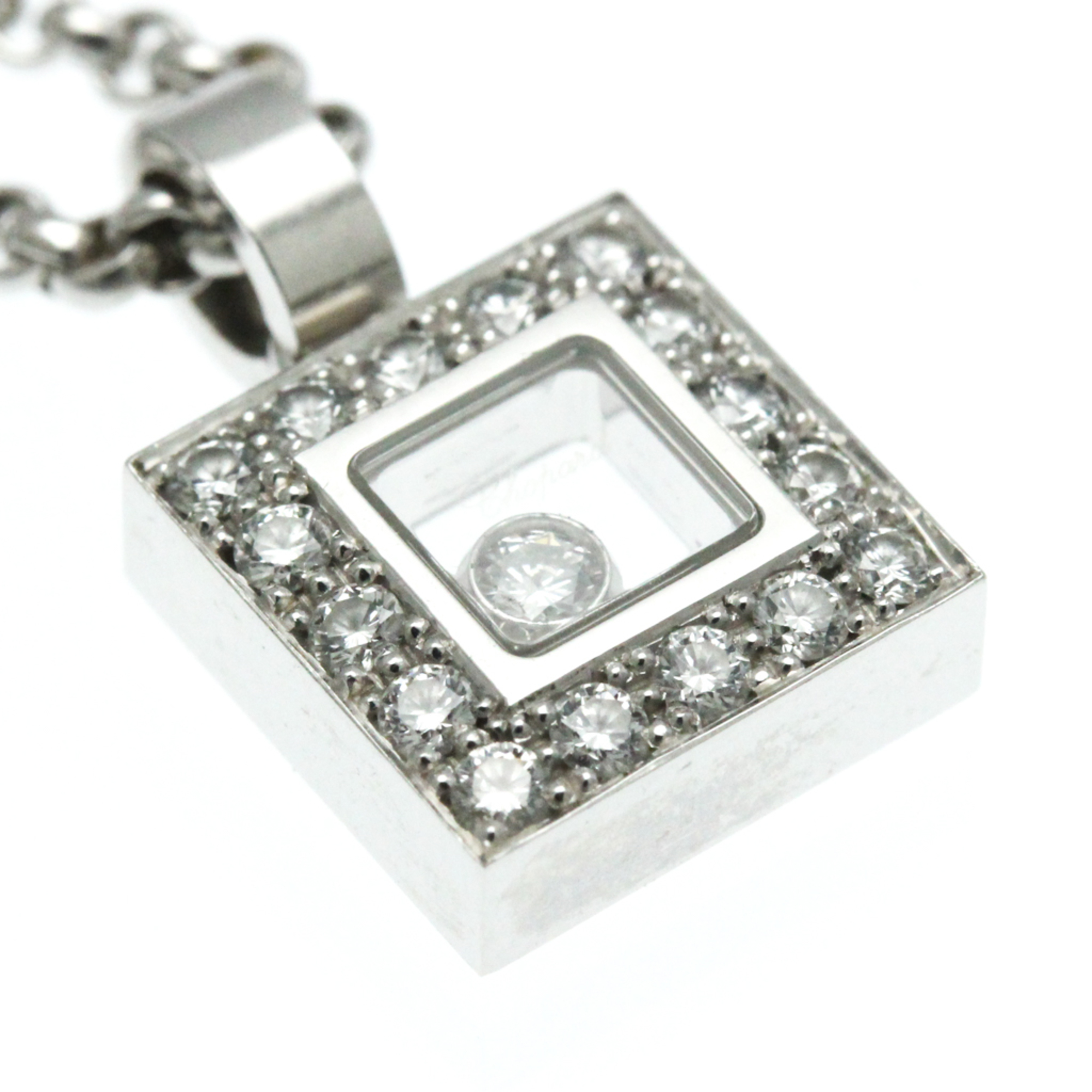 Chopard Happy Diamond 79/2896 White Gold (18K) Diamond Men,Women Fashion Pendant Necklace (Silver)