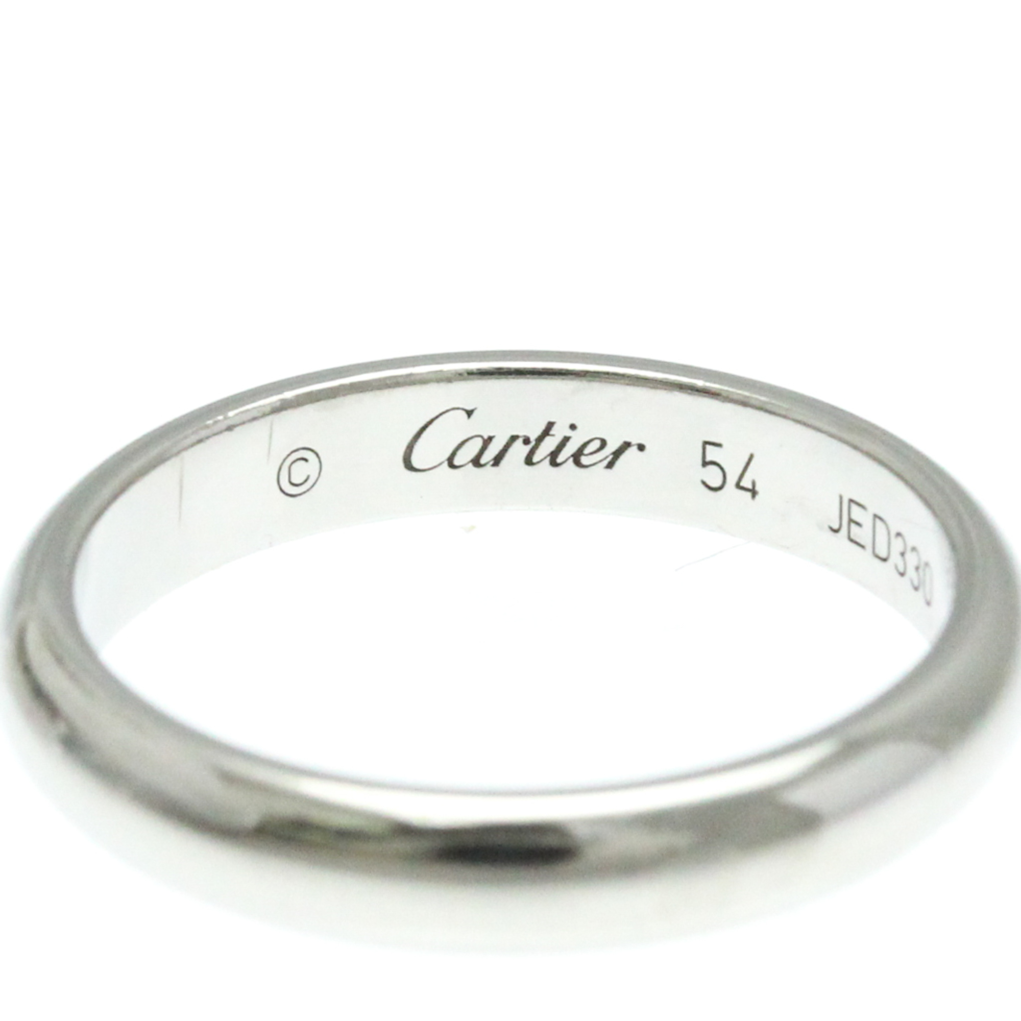 Cartier 1895 Wedding Ring Platinum Fashion No Stone Band Ring Silver