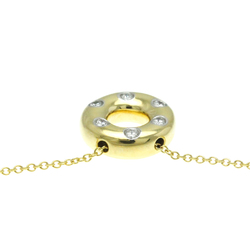 Tiffany Dots Circle Diamond Platinum,Yellow Gold (18K) Diamond Men,Women Fashion Pendant Necklace (Gold)