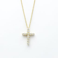 Tiffany Small Cross Diamond Pendant Yellow Gold (18K) Diamond Men,Women Fashion Pendant Necklace (Gold)