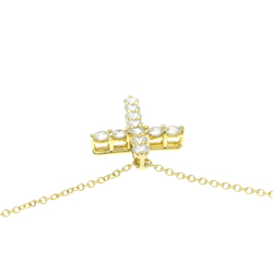 Tiffany Small Cross Diamond Pendant Yellow Gold (18K) Diamond Men,Women Fashion Pendant Necklace (Gold)