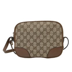 GUCCI Gucci Bag Beige Brown GG Canvas Leather Shoulder 449413 / Pochette Square Women's