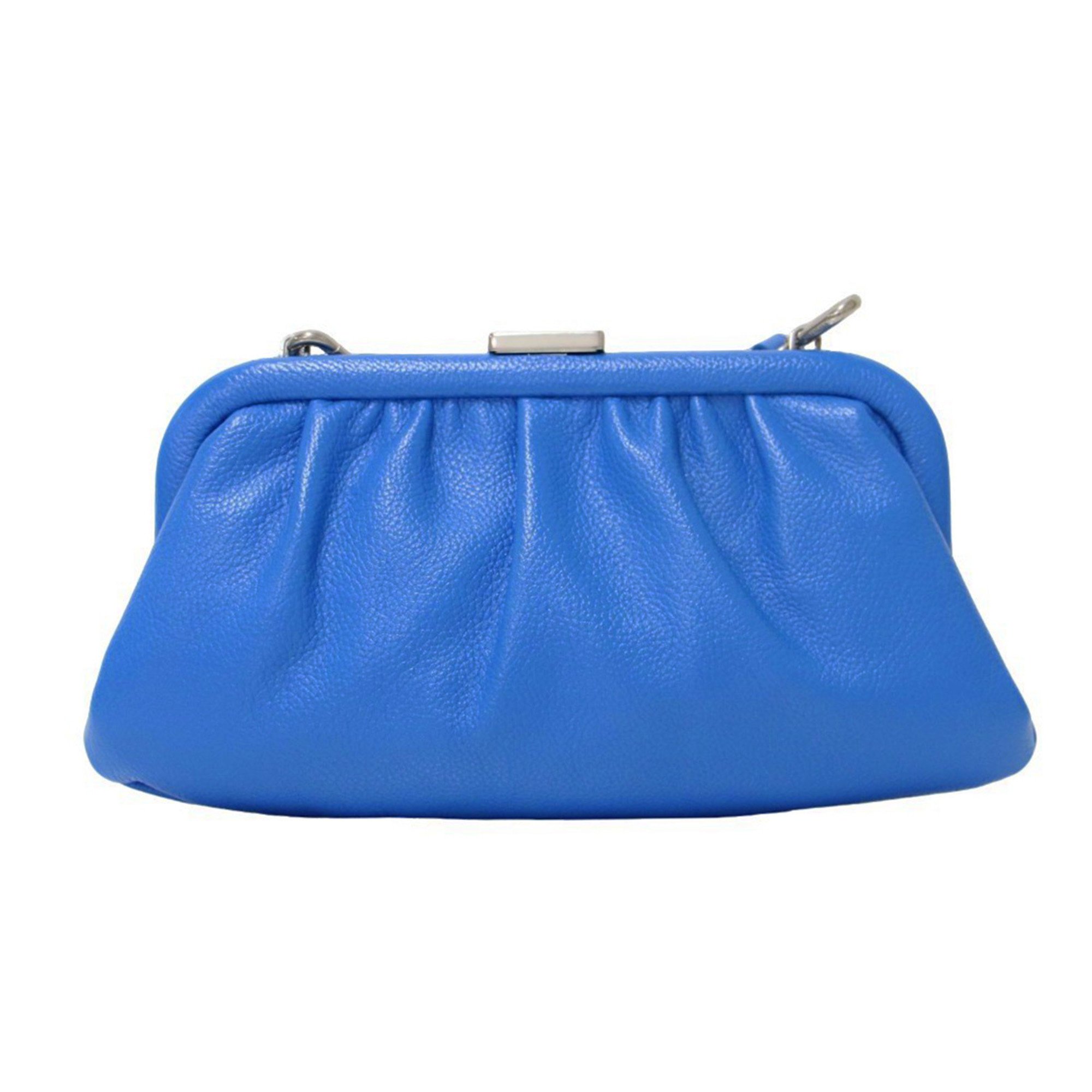 BALENCIAGA CLOUD Blue Shoulder Bag Clutch Pochette Leather Women's