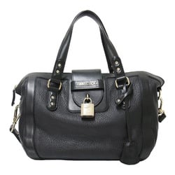 JIMMY CHOO Jimmy Choo Bag Padlock Handbag Black Shoulder Leather Women's