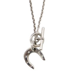 HERMES Hermes Necklace SV925 Silver Amulet Horseshoe Charm Pendant for Women