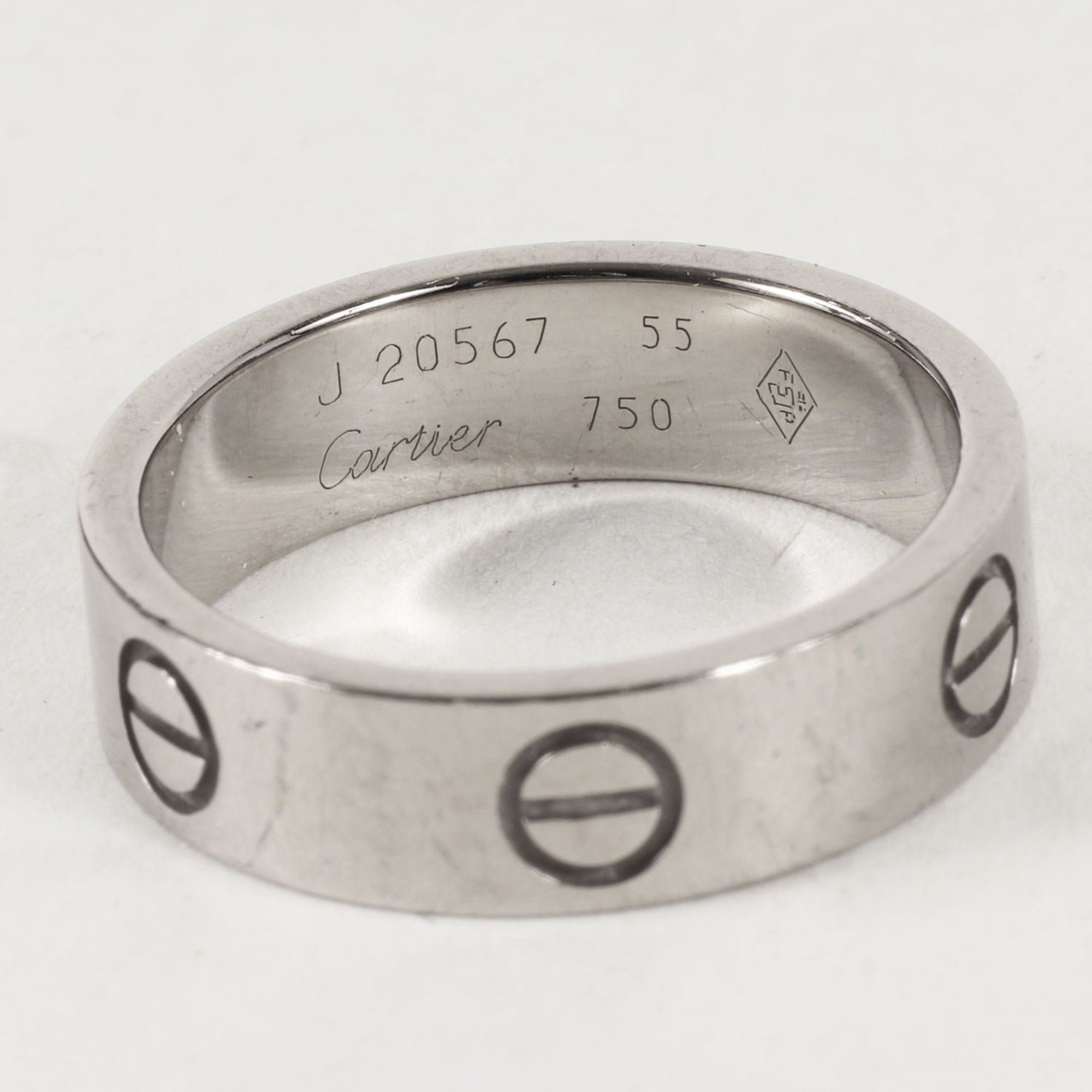 Cartier Size: 57 (17) Signature Screw Motif White Gold Love Ring LOVE RING 750 K18WG Men's