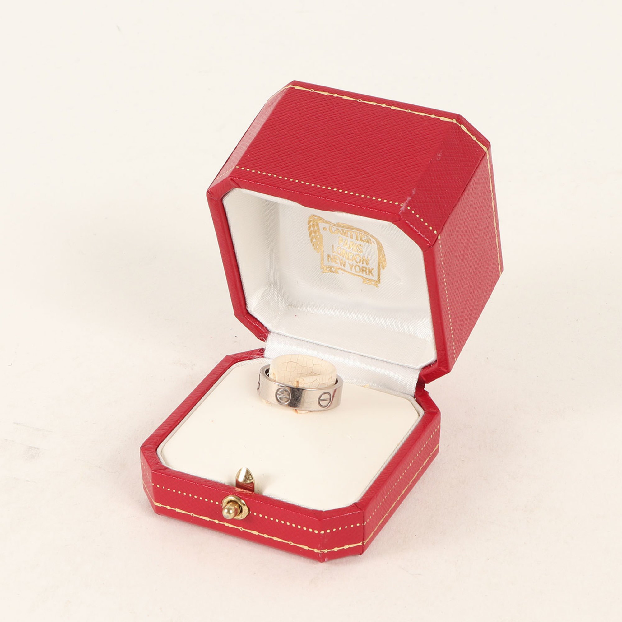 Cartier Size: 57 (17) Signature Screw Motif White Gold Love Ring LOVE RING 750 K18WG Men's