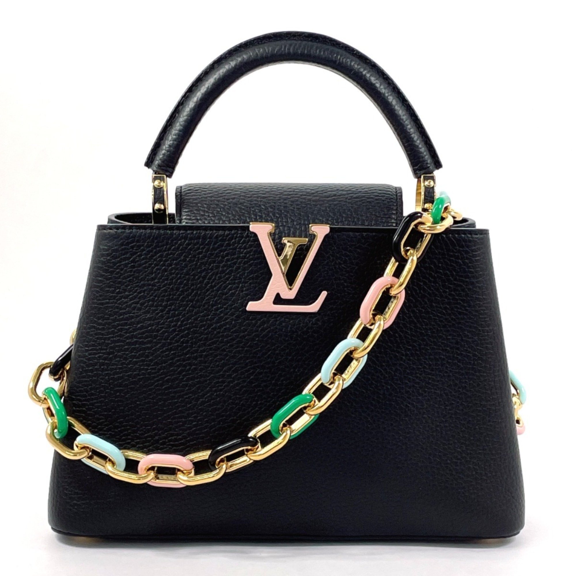 LOUIS VUITTON Capucines BB M21641 Handbag Taurillon Black Women's