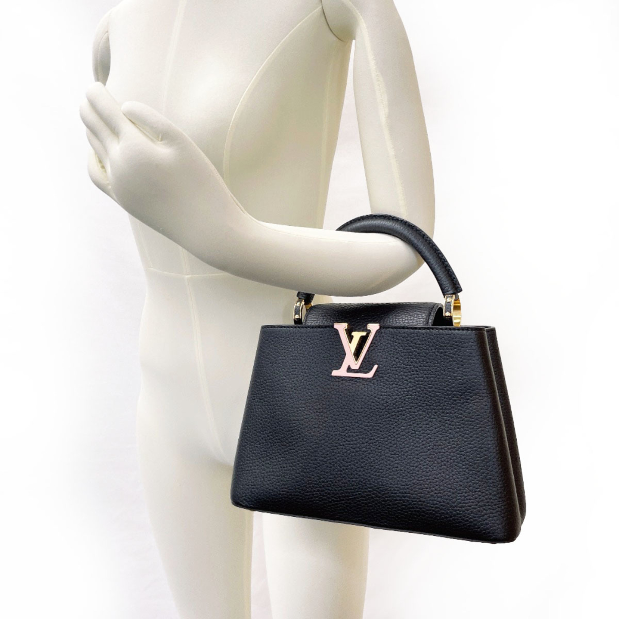 LOUIS VUITTON Capucines BB M21641 Handbag Taurillon Black Women's