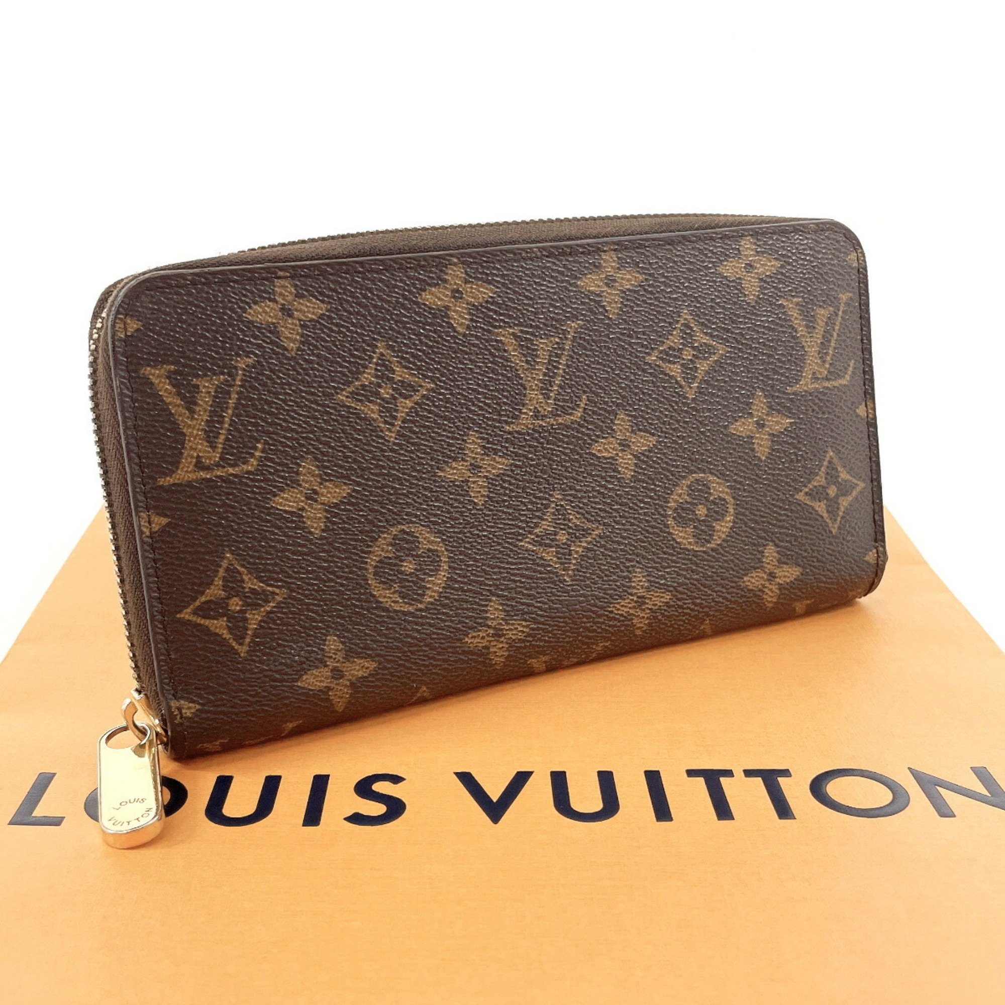 LOUIS VUITTON Louis Vuitton Zippy Wallet M60017 Long Monogram Canvas Brown Unisex