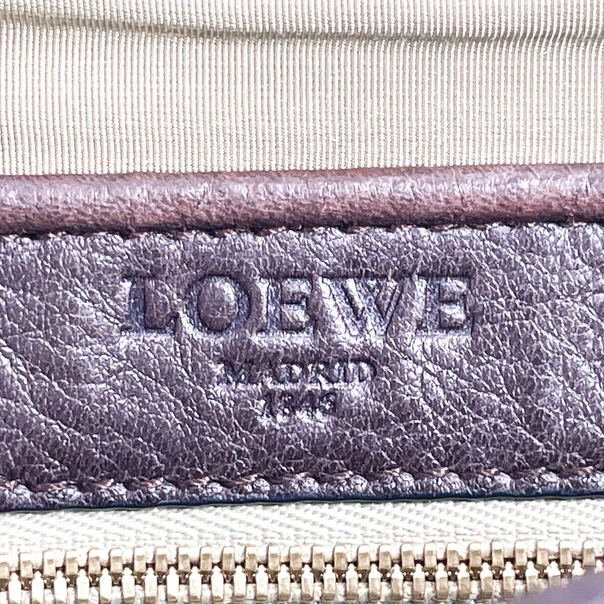 LOEWE Heritage Shoulder Bag Leather Dark Brown Women's