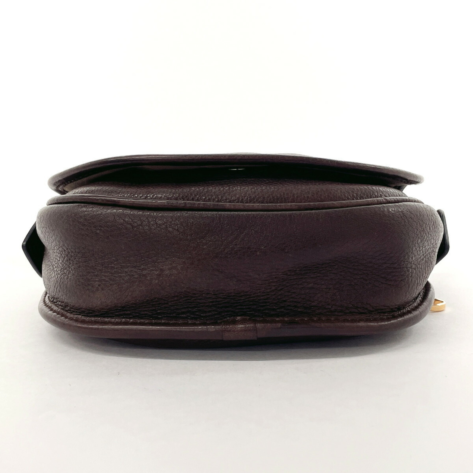 LOEWE Heritage Shoulder Bag Leather Dark Brown Women's