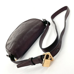 LOEWE Heritage Shoulder Bag Leather Dark Brown Women's