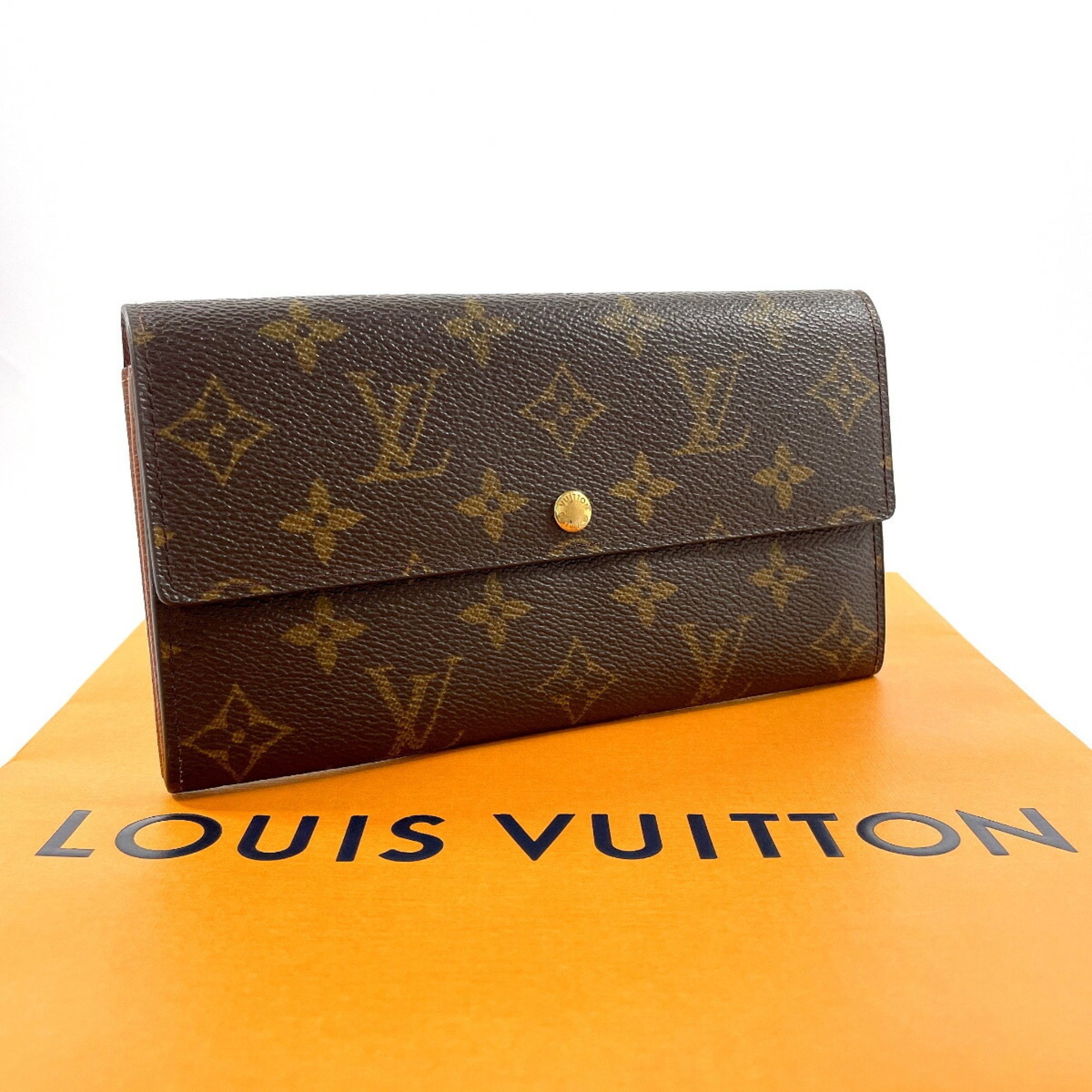 LOUIS VUITTON Louis Vuitton Pochette Portemonnay Credit M61725 Long Wallet Monogram Canvas Brown Women's