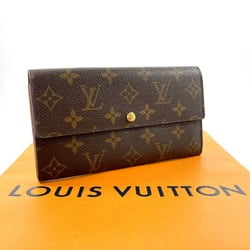 LOUIS VUITTON Louis Vuitton Pochette Portemonnay Credit M61725 Long Wallet Monogram Canvas Brown Women's