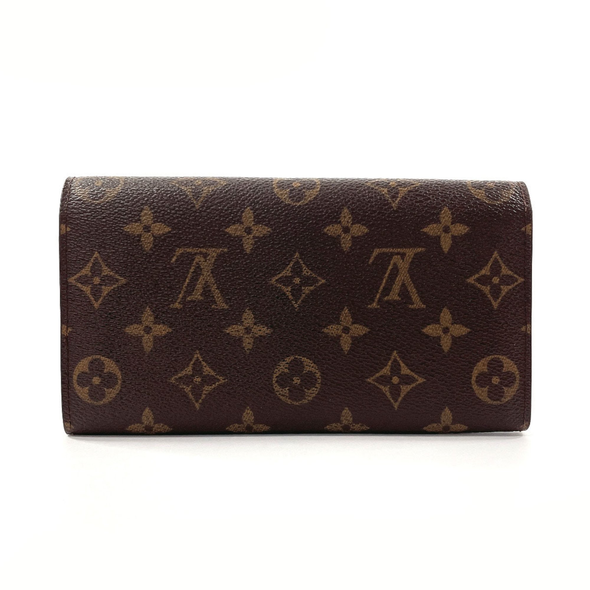 LOUIS VUITTON Louis Vuitton Pochette Portemonnay Credit M61725 Long Wallet Monogram Canvas Brown Women's