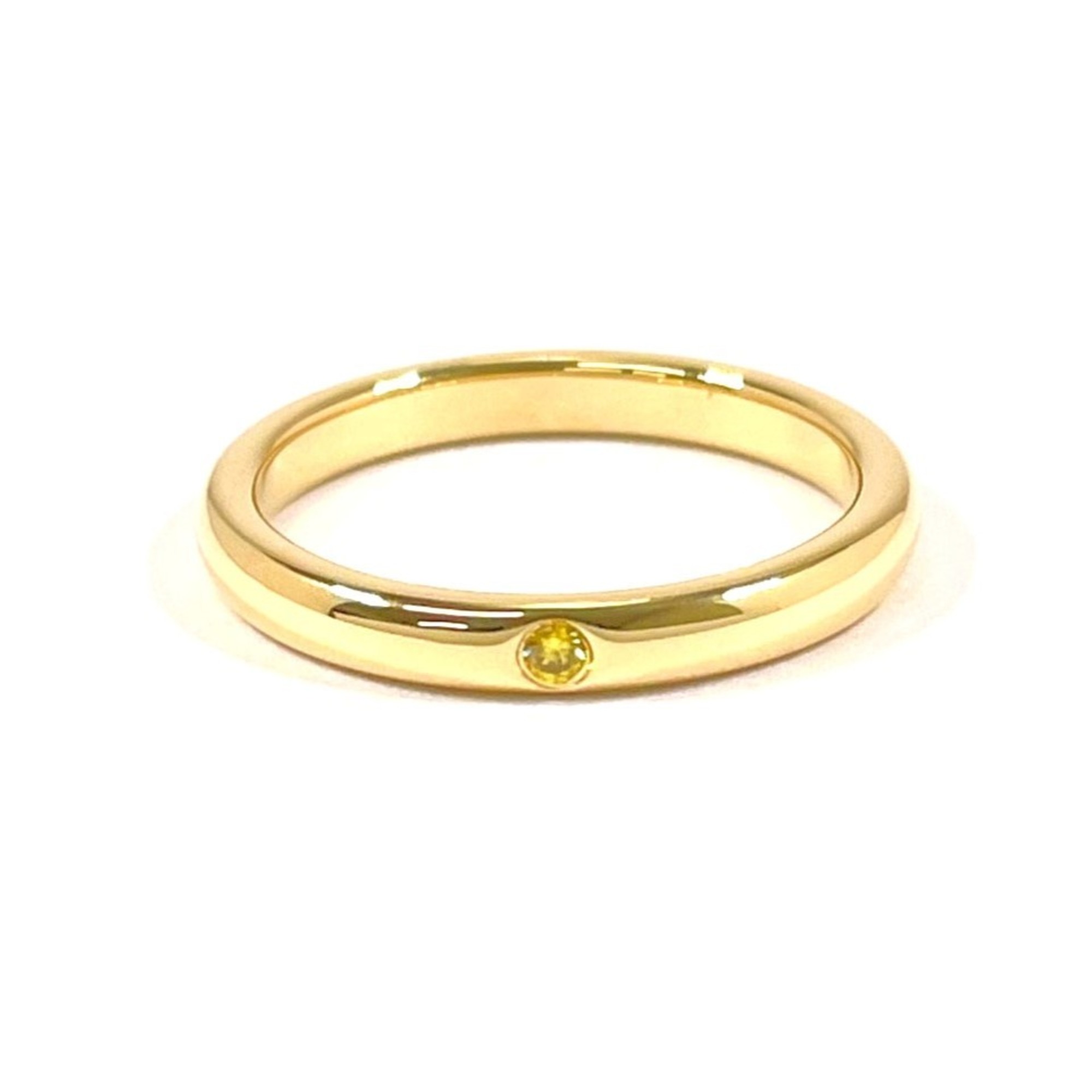 TIFFANY&Co. Tiffany Stacking Band Ring Elsa Peretti K18 Yellow Gold/Diamond 12.5 Gold Women's