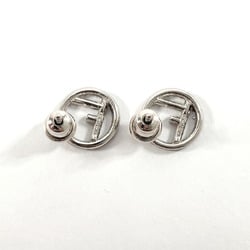 FENDI F is Fendi Earrings 8AG738 Metal/Rhinestone Silver Women's