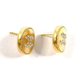 CHANEL Coco Mark AB2146 Earrings Metal/Rhinestone Gold C19 A Stamp Women's