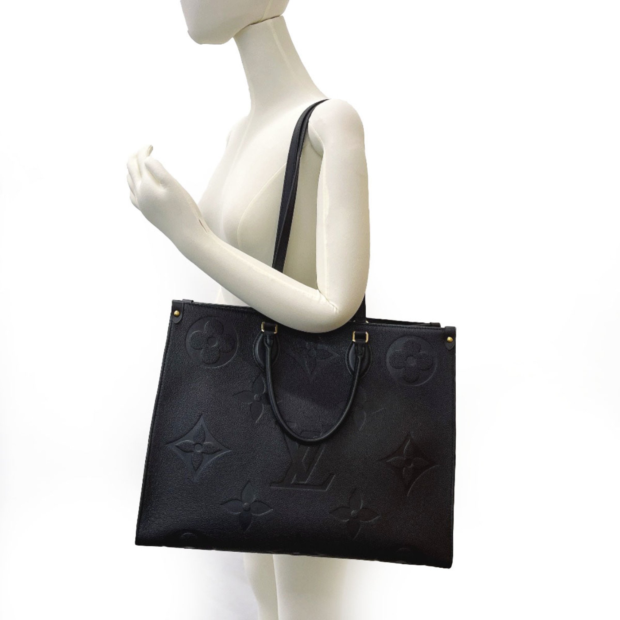 LOUIS VUITTON Louis Vuitton On the Go GM M44925 Tote Bag Monogram Empreinte Black Women's