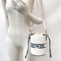 Christian Dior Dior Vibe Bucket Micro S6250OSGQ Handbag Leather White Women's