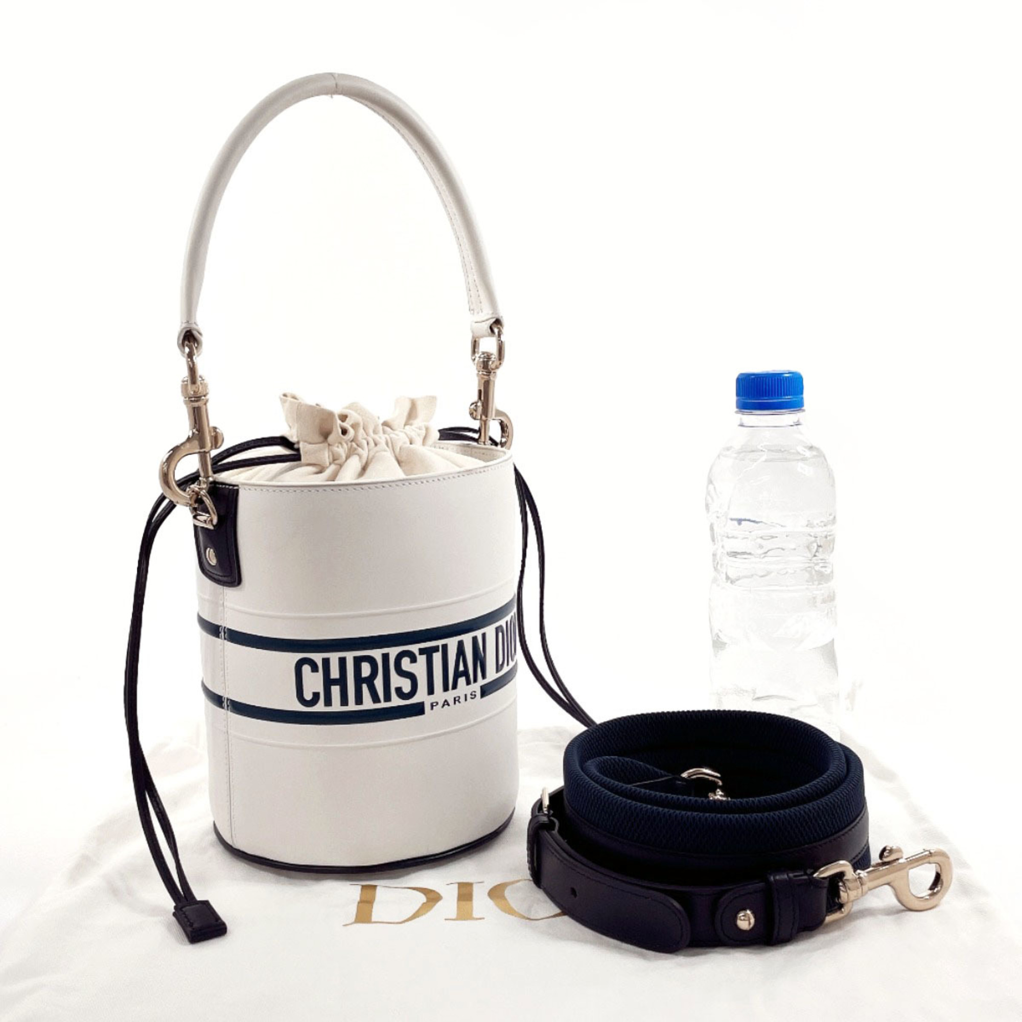 Christian Dior Dior Vibe Bucket Micro S6250OSGQ Handbag Leather White Women's