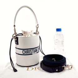 Christian Dior Dior Vibe Bucket Micro S6250OSGQ Handbag Leather White Women's