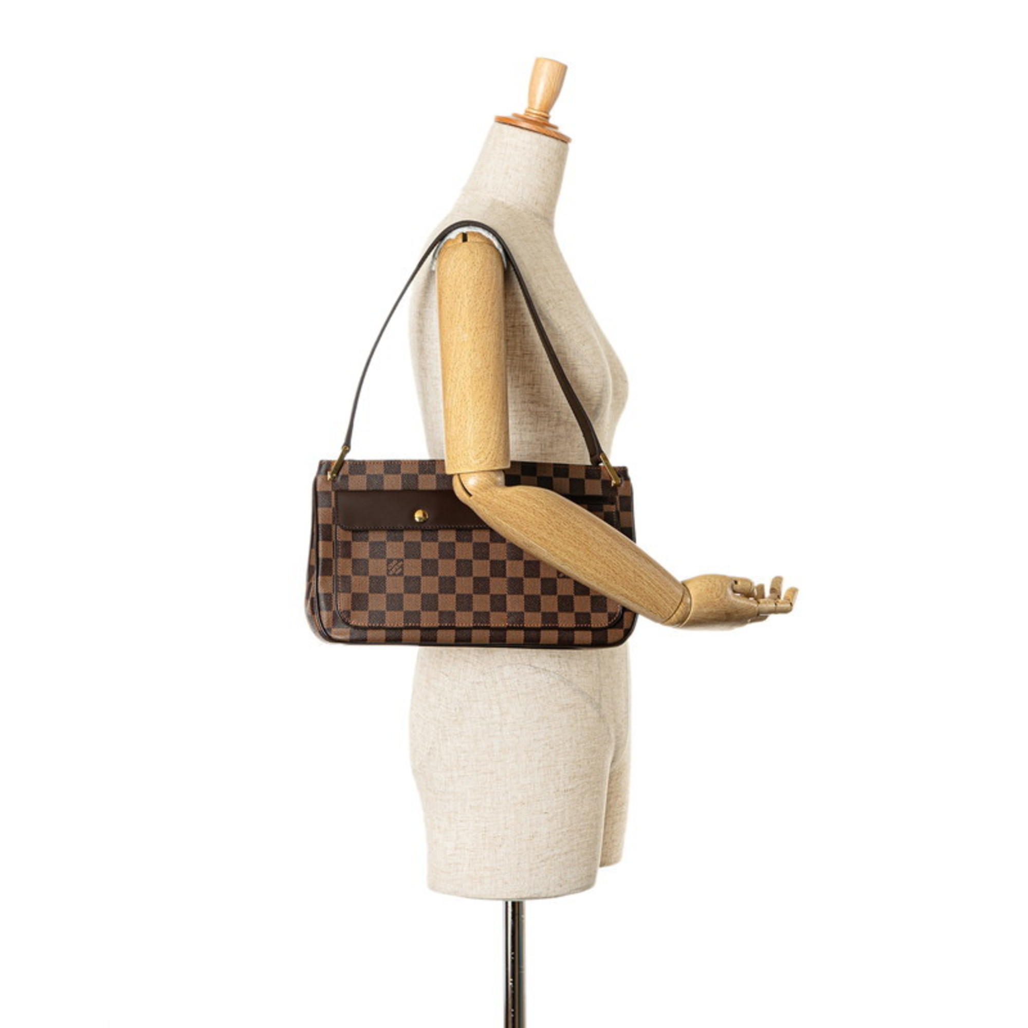 Louis Vuitton Damier Auburn Shoulder Bag N51129 Brown PVC Leather Women's LOUIS VUITTON