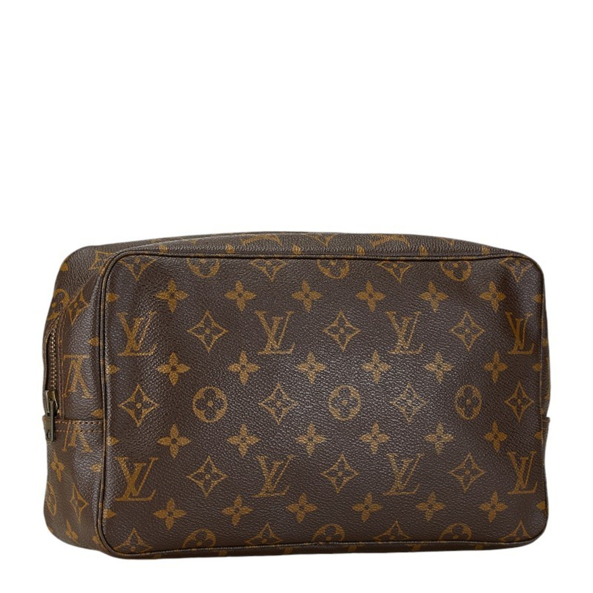 Louis Vuitton Monogram True Toilet 28 Second Bag Clutch M47522 Brown PVC Women's LOUIS VUITTON