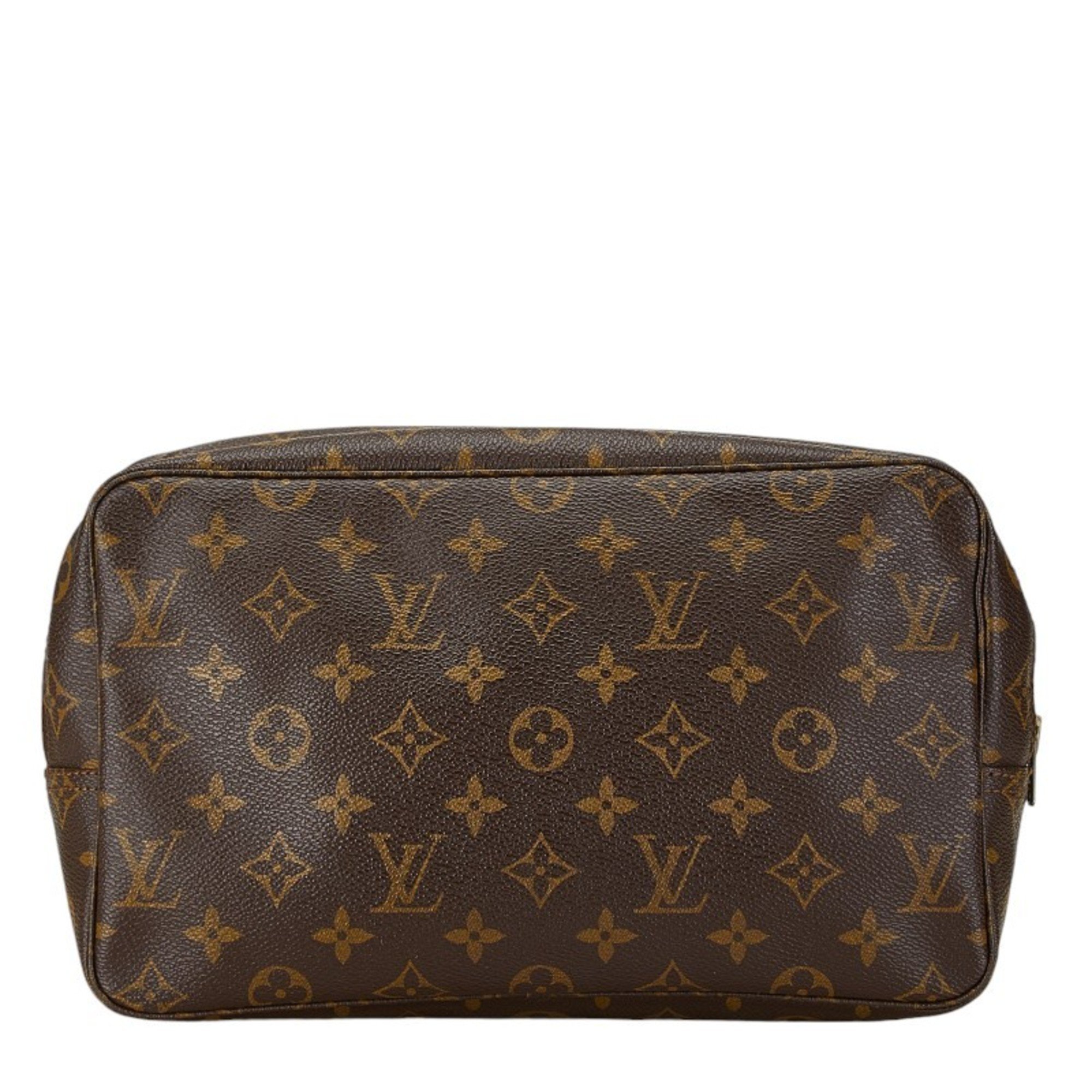 Louis Vuitton Monogram True Toilet 28 Second Bag Clutch M47522 Brown PVC Women's LOUIS VUITTON