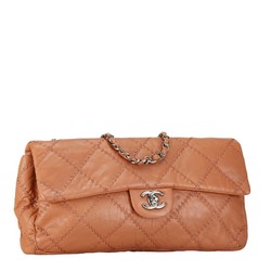 Chanel Ultra Stitch Chain Shoulder Bag, Beige Leather, Women's, CHANEL