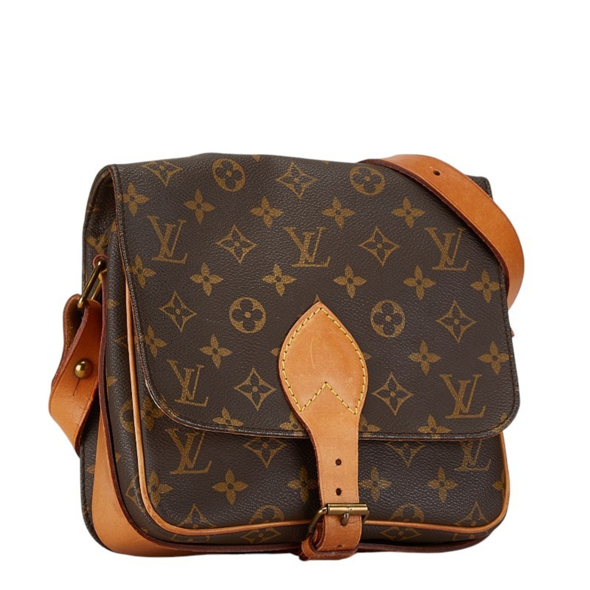 Louis Vuitton Monogram Cartesier Shoulder Bag M51252 Brown PVC Leather Women's LOUIS VUITTON