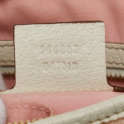 Gucci GG Canvas Shoulder Bag 144388 Pink Ivory Leather Women's GUCCI