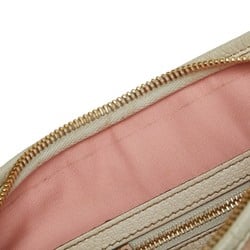 Gucci GG Canvas Shoulder Bag 144388 Pink Ivory Leather Women's GUCCI