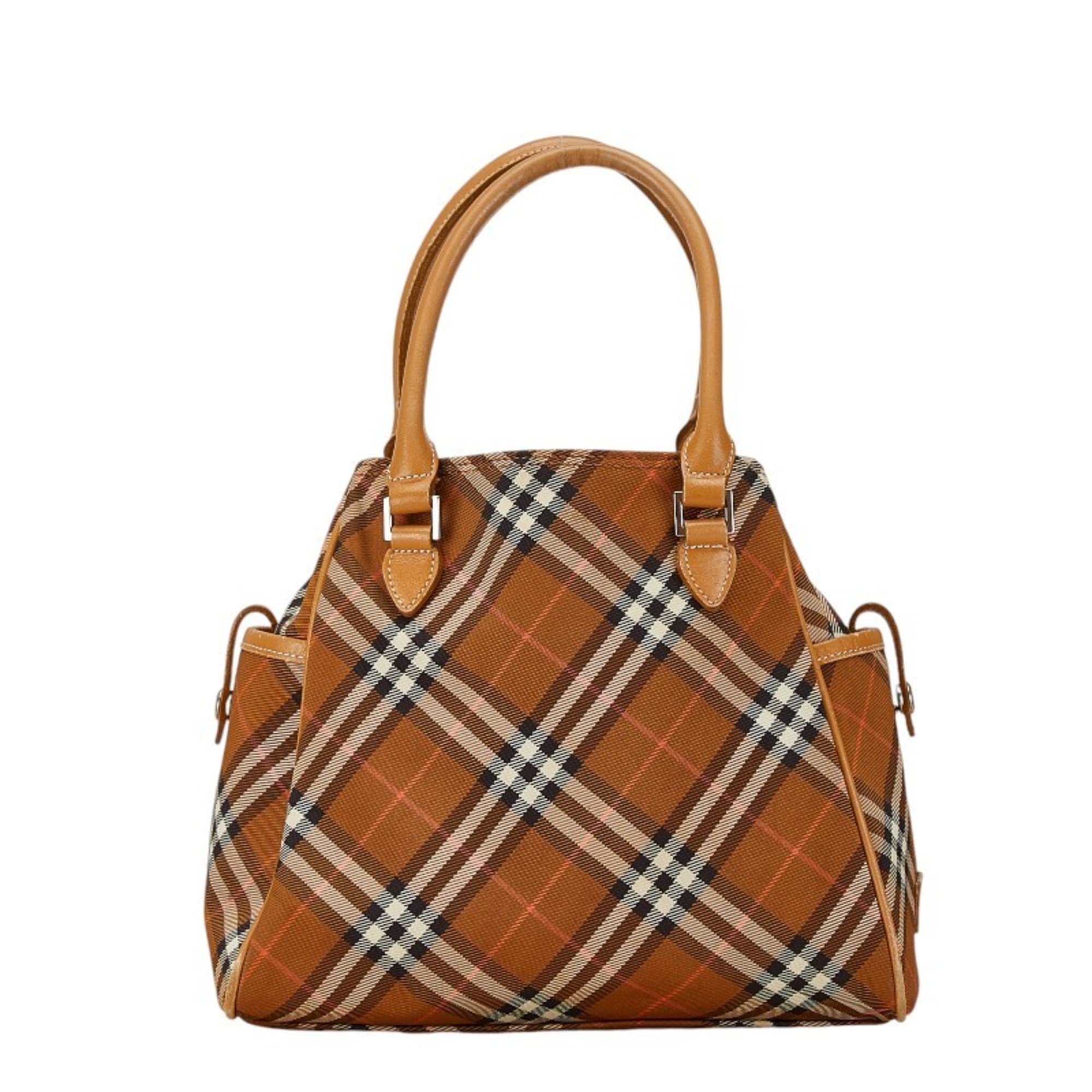 Burberry Nova Check Handbag Brown Beige Canvas Leather Women's BURBERRY