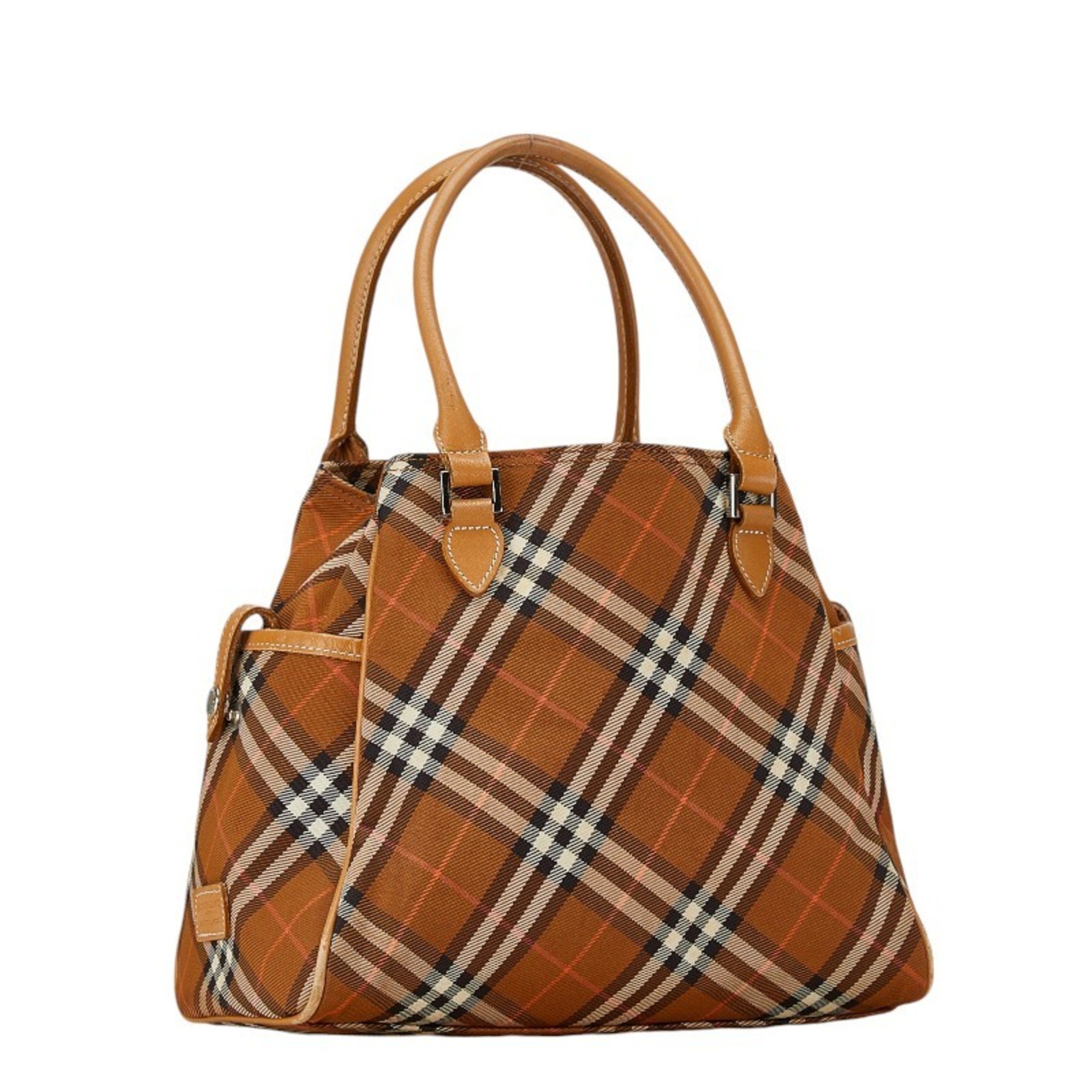 Burberry Nova Check Handbag Brown Beige Canvas Leather Women's BURBERRY