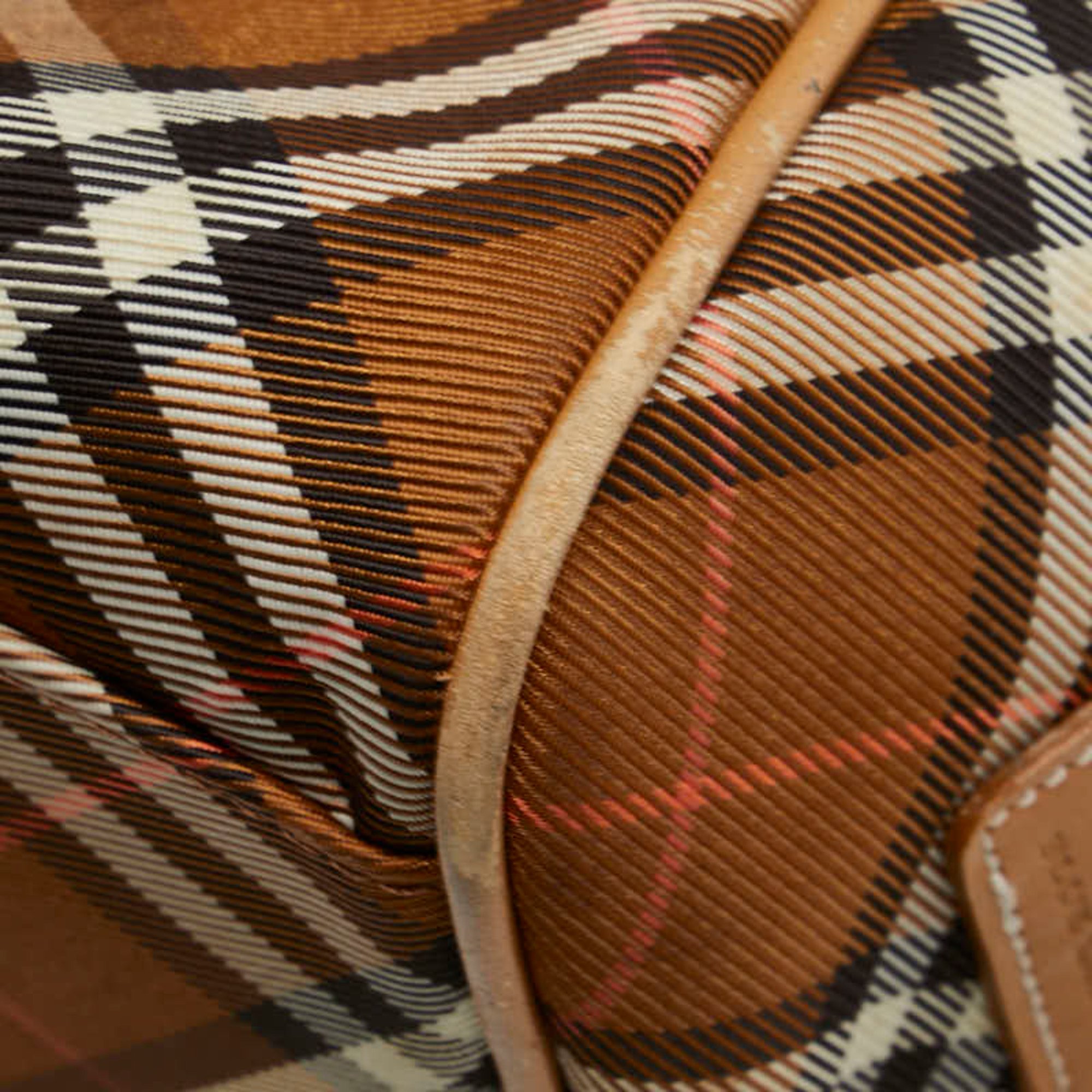 Burberry Nova Check Handbag Brown Beige Canvas Leather Women's BURBERRY