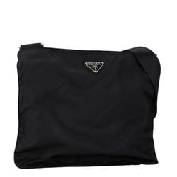 Prada Triangle Plate Shoulder Bag Black Nylon Women's PRADA