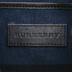 Burberry Check Backpack Blue Navy Multicolor Canvas Leather Women's BURBERRY