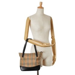 Burberry Nova Check Shadow Horse Handbag Tote Bag Beige Black Canvas Leather Women's BURBERRY