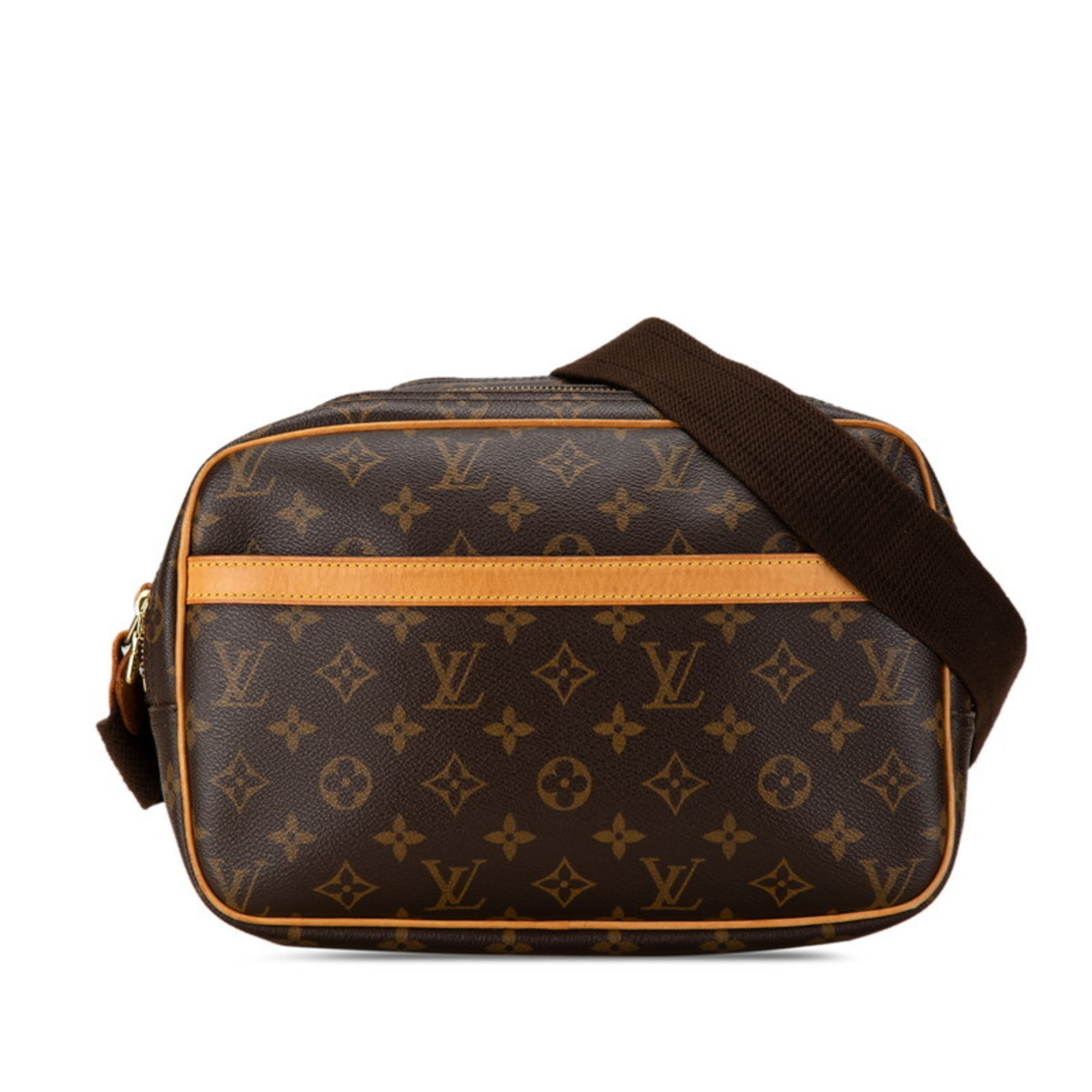 Louis Vuitton Monogram Reporter PM Shoulder Bag M45254 Brown PVC Leather Women's LOUIS VUITTON