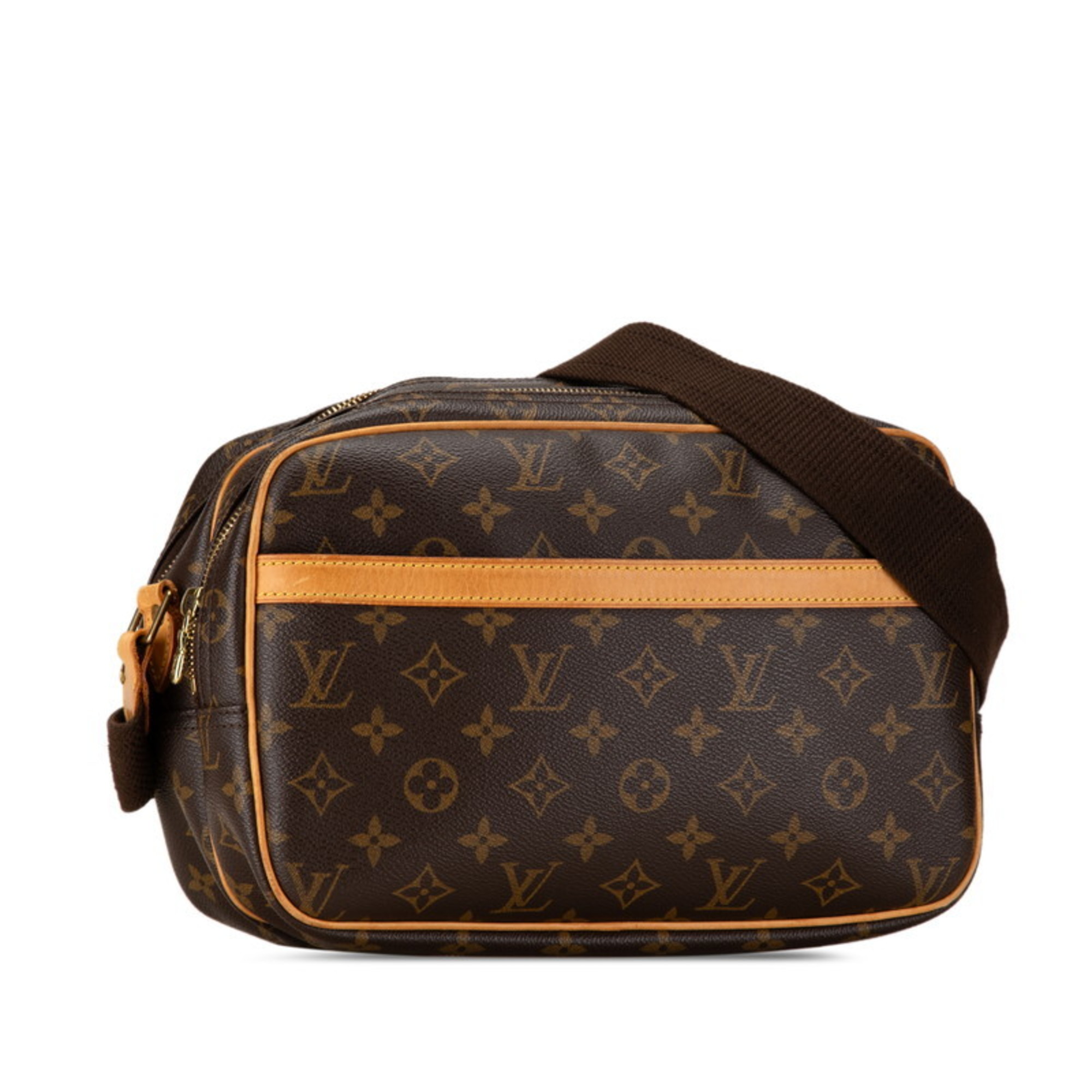 Louis Vuitton Monogram Reporter PM Shoulder Bag M45254 Brown PVC Leather Women's LOUIS VUITTON