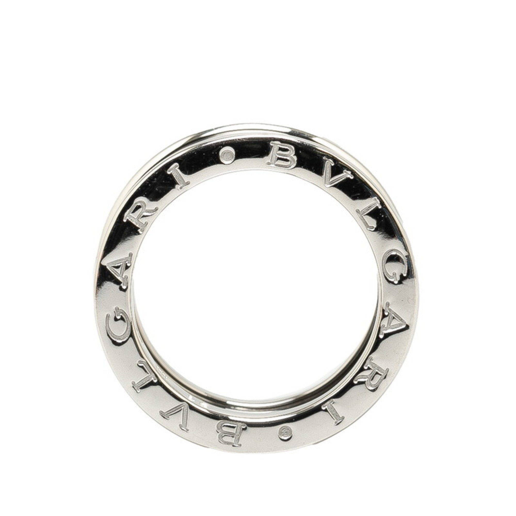 BVLGARI B.zero1 2-Band Ring #51 K18WG White Gold Women's