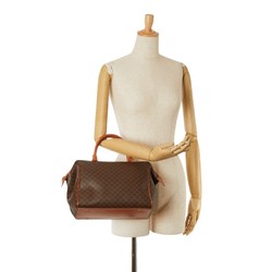 Celine Macadam Handbag Boston Bag Brown PVC Leather Women's CELINE