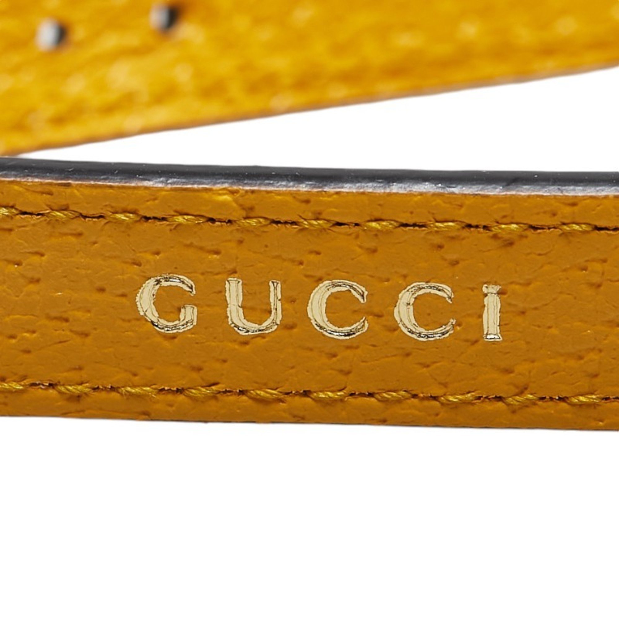 Gucci Shoulder Strap Yellow Gold Leather Women's GUCCI