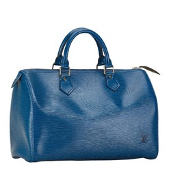 Louis Vuitton Epi Speedy 30 Handbag Boston Bag M43005 Toledo Blue Leather Women's LOUIS VUITTON