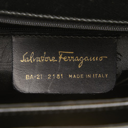 Salvatore Ferragamo Gancini Handbag Shoulder Bag Black Leather Women's