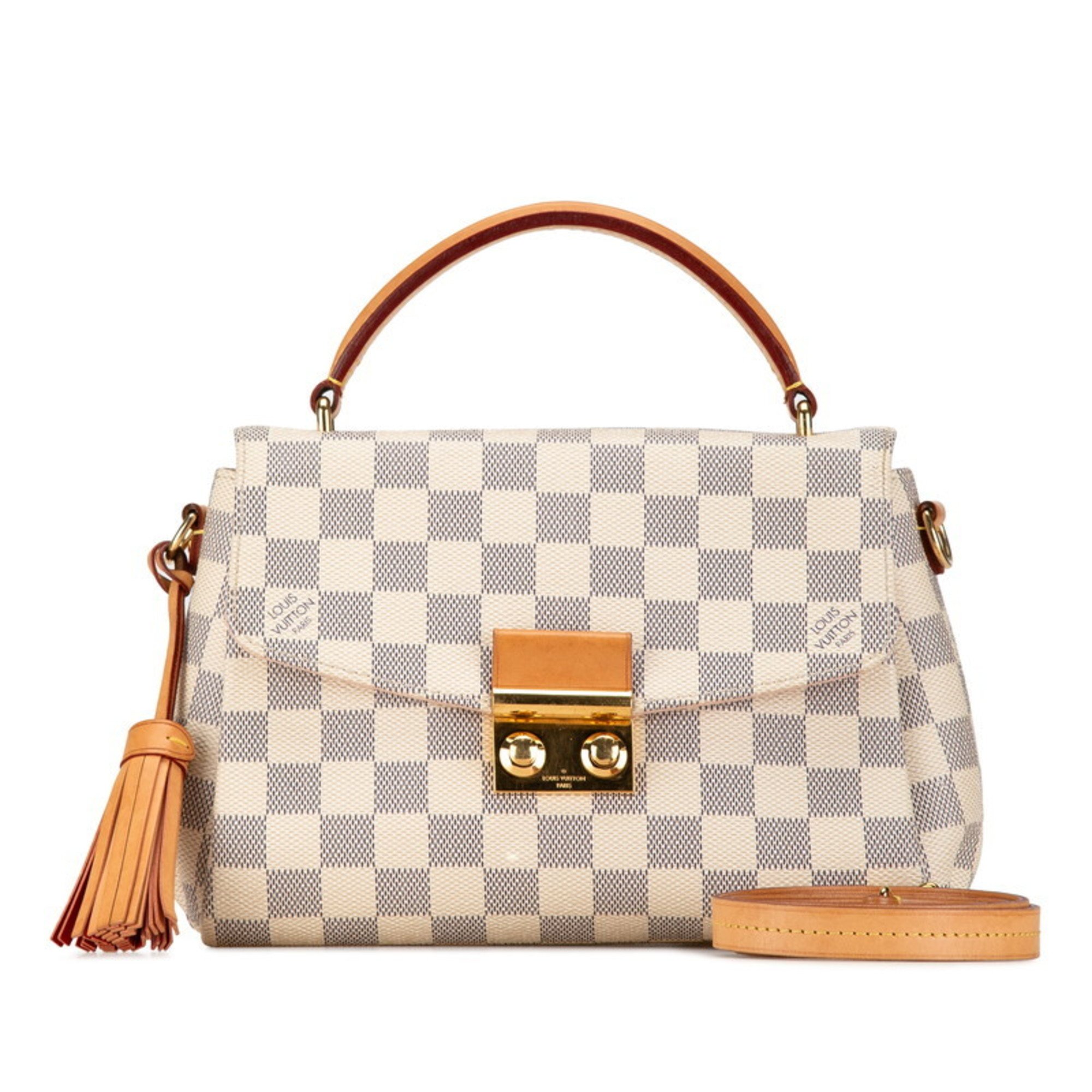 Louis Vuitton Damier Croisette Handbag Shoulder Bag N41581 White PVC Leather Women's LOUIS VUITTON