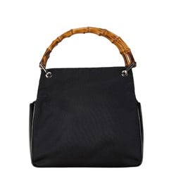 Gucci Bamboo Handbag 000 2014 0580 Black Canvas Enamel Women's GUCCI