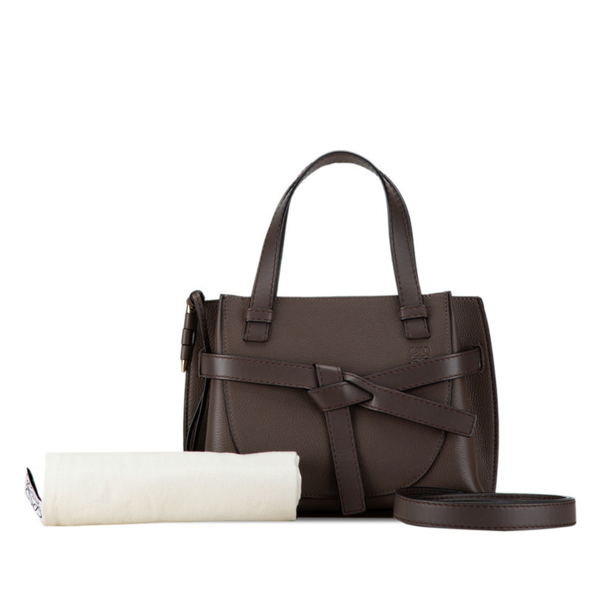 LOEWE GATE BAG SHOULDER BROWN LEATHER WOMEN'S